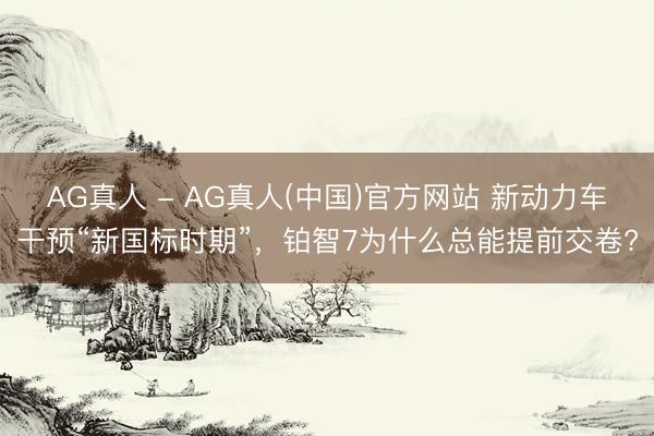 AG真人 - AG真人(中国)官方网站 新动力车干预“新国标时期”，铂智7为什么总能提前交卷?