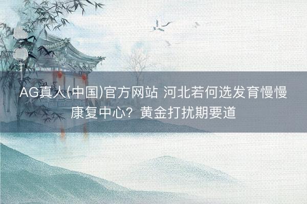 AG真人(中国)官方网站 河北若何选发育慢慢康复中心？黄金打扰期要道