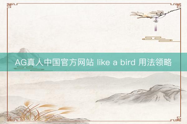 AG真人中国官方网站 like a bird 用法领略