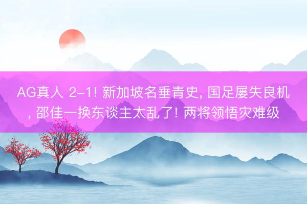 AG真人 2-1! 新加坡名垂青史， 国足屡失良机， 邵佳一换东谈主太乱了! 两将领悟灾难级
