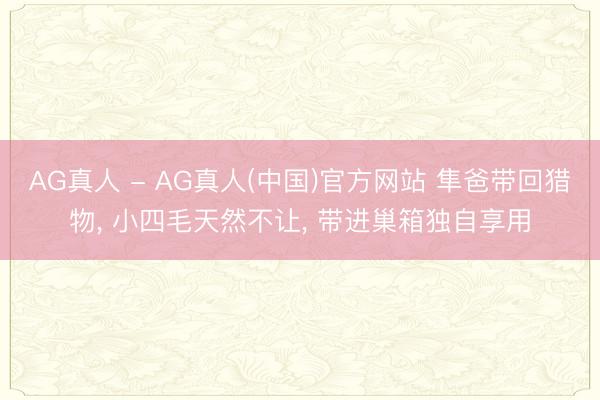 AG真人 - AG真人(中国)官方网站 隼爸带回猎物， 小四毛天然不让， 带进巢箱独自享用